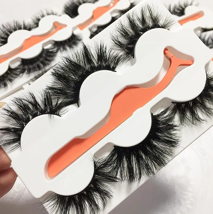 
Private Label 3 Pairs False Eyelashes 100% Hand Made Strip 5D 25mm Mink Eyelash Thick Mink Lashes 