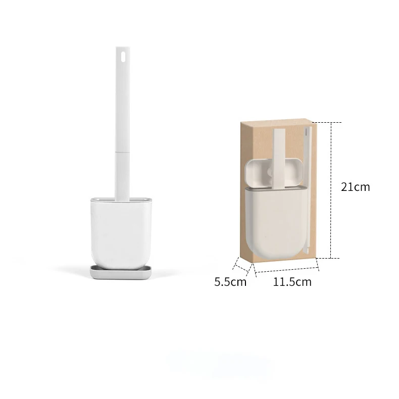 Набор силиконовых пластиковых щеток для унитаза с гибкой головкой настенный напольный держатель удобно чистит углы