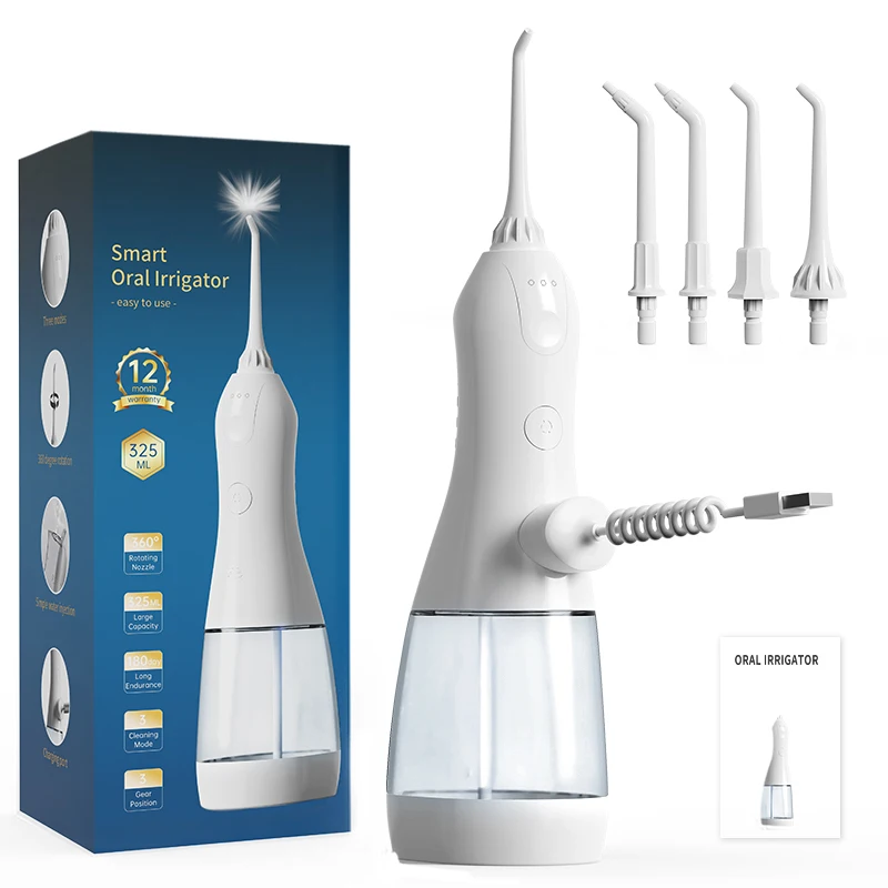 IPX8 magnetic charging base dental water flosser portable oral irrigator cordless teeth cleaner water flosser oral irrigator