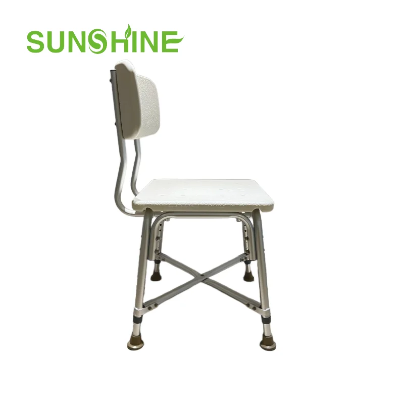 BA399 Big Seat Heavy Duty Shower Chair Bariatric Strong Bearing Capacity Aluminum Bath Chair With Large Seat and Backrest