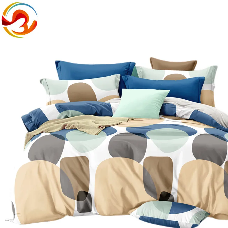 Home textile wholesale double single juego de sabanas 4pcs 100% Polyester Microfiber Fabric bedsheet bedding set