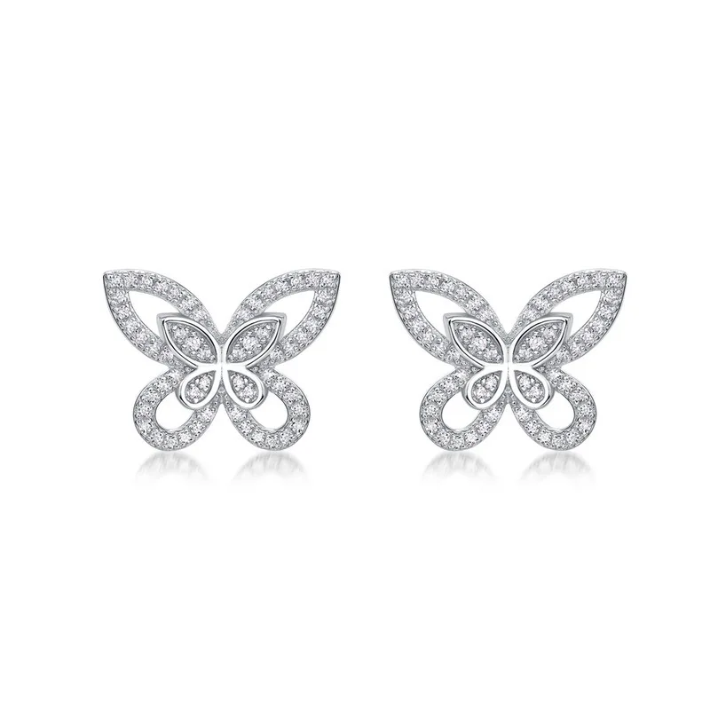 Sunnice 11*14 см бабочка очищенная s925 серебро модные ювелирные изделия Модные благородные серебряные серьги оптом