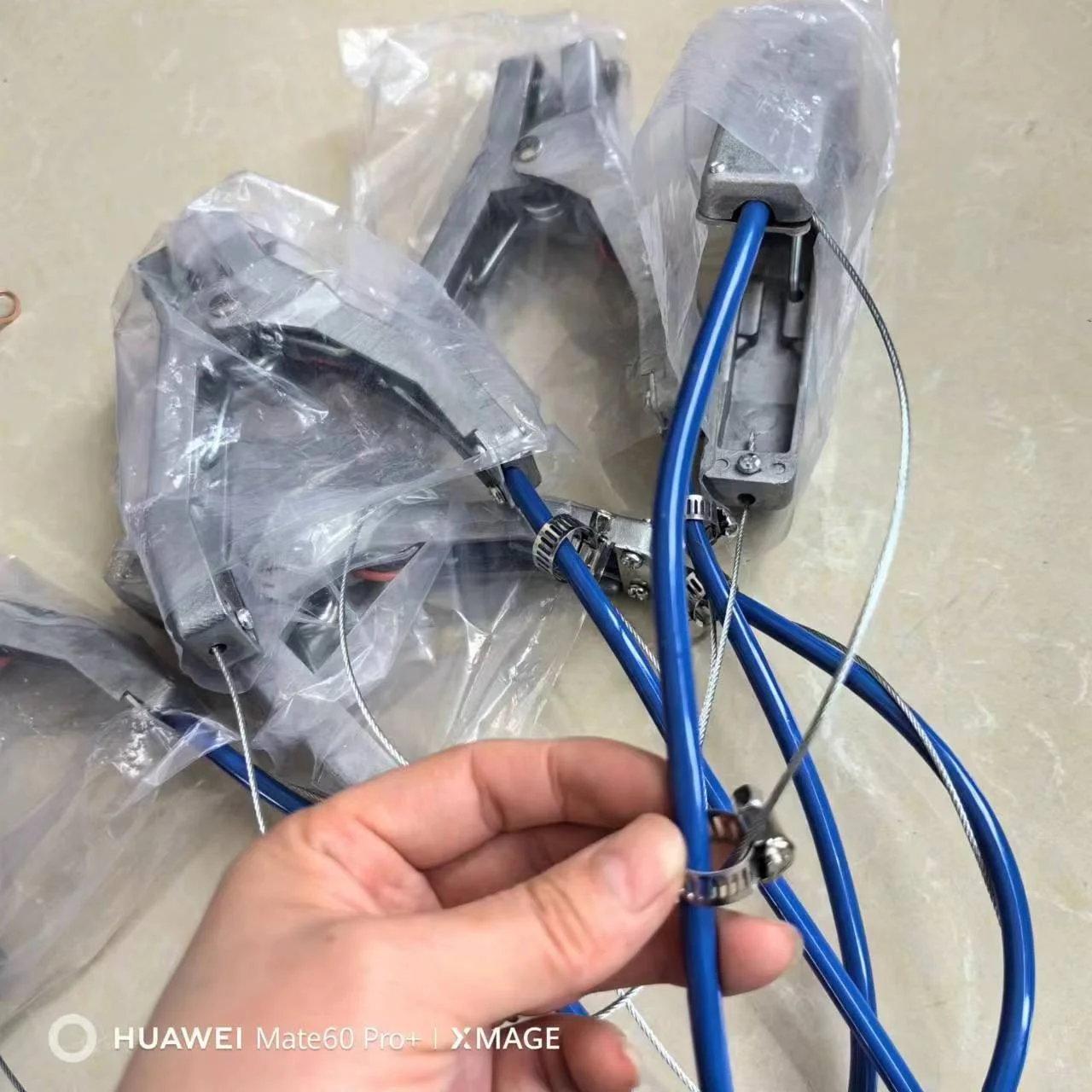 Explosion proof electrostatic grounding clip aluminum double clip+3 meter spiral wire