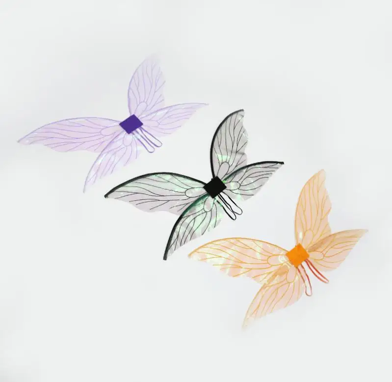 Fairy Clear Wings for Girls Dress Up Party Decorations Sparkling Butterfly Sheer Wing Angel Halloween Cosplay Costumes Props