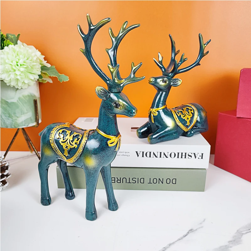 Light luxury style fashion   resin animal decoration deer stand statue for home ornament
