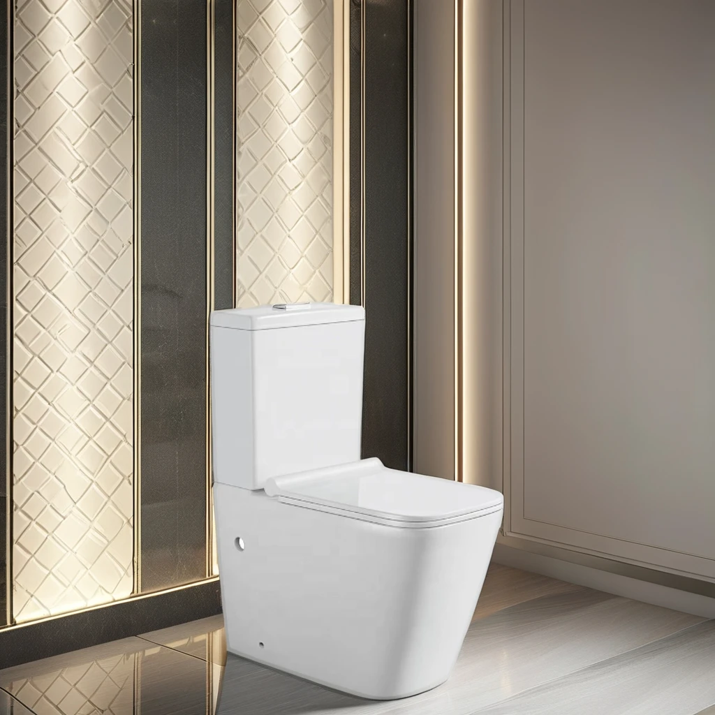 Supermarket Restroom Ceramic Flush Two-piece Toilet Hotel Bathroom Split Flush Toilet Bathroom Easy To Clean The Split Toilet