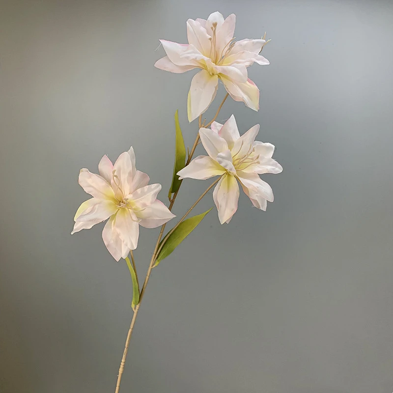 YOPIN-1569 White Lily Flower Artificial Large Gala Silk Spider Lily Flowers For Sale