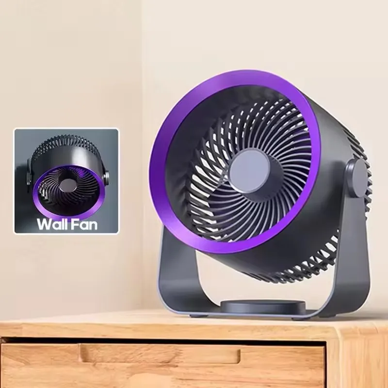 Electric Battery Operated Fans DC Brushless Motor Rechargeable Air Circulation Fan with 3.7v 18650 Lithium Battery 4000mah