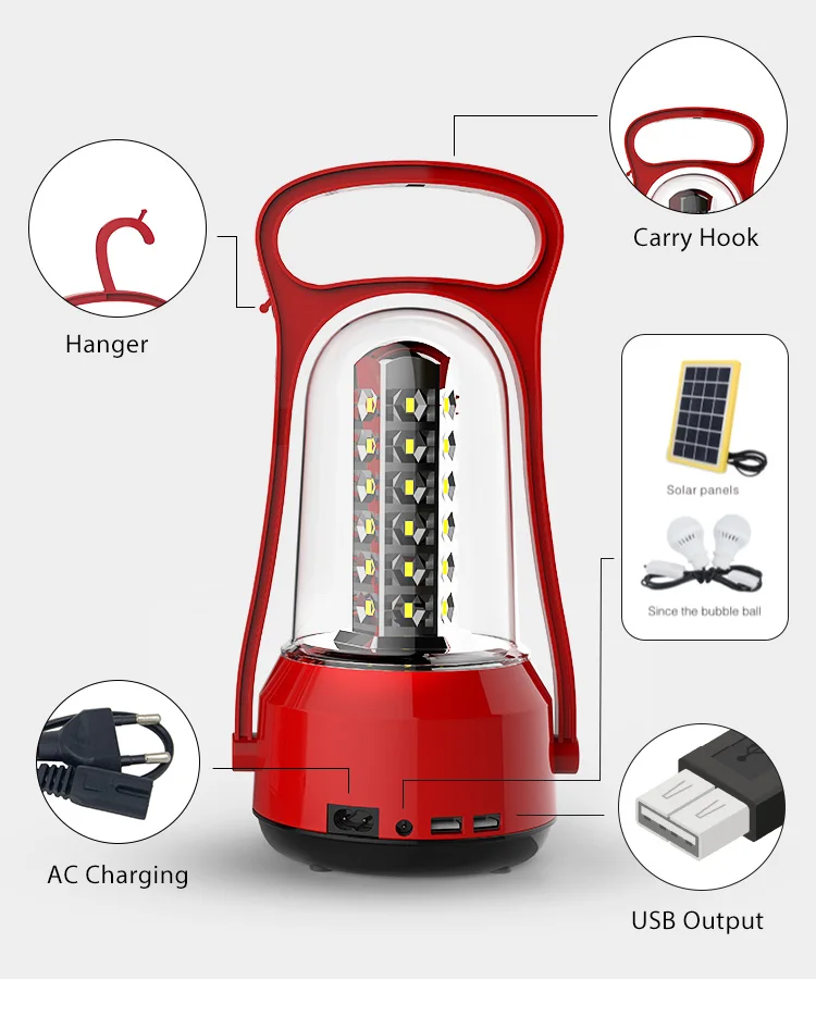 Hot sale LED Camping Emergency Lamp Multifunctional Rechargeable Lantern Long lighting time