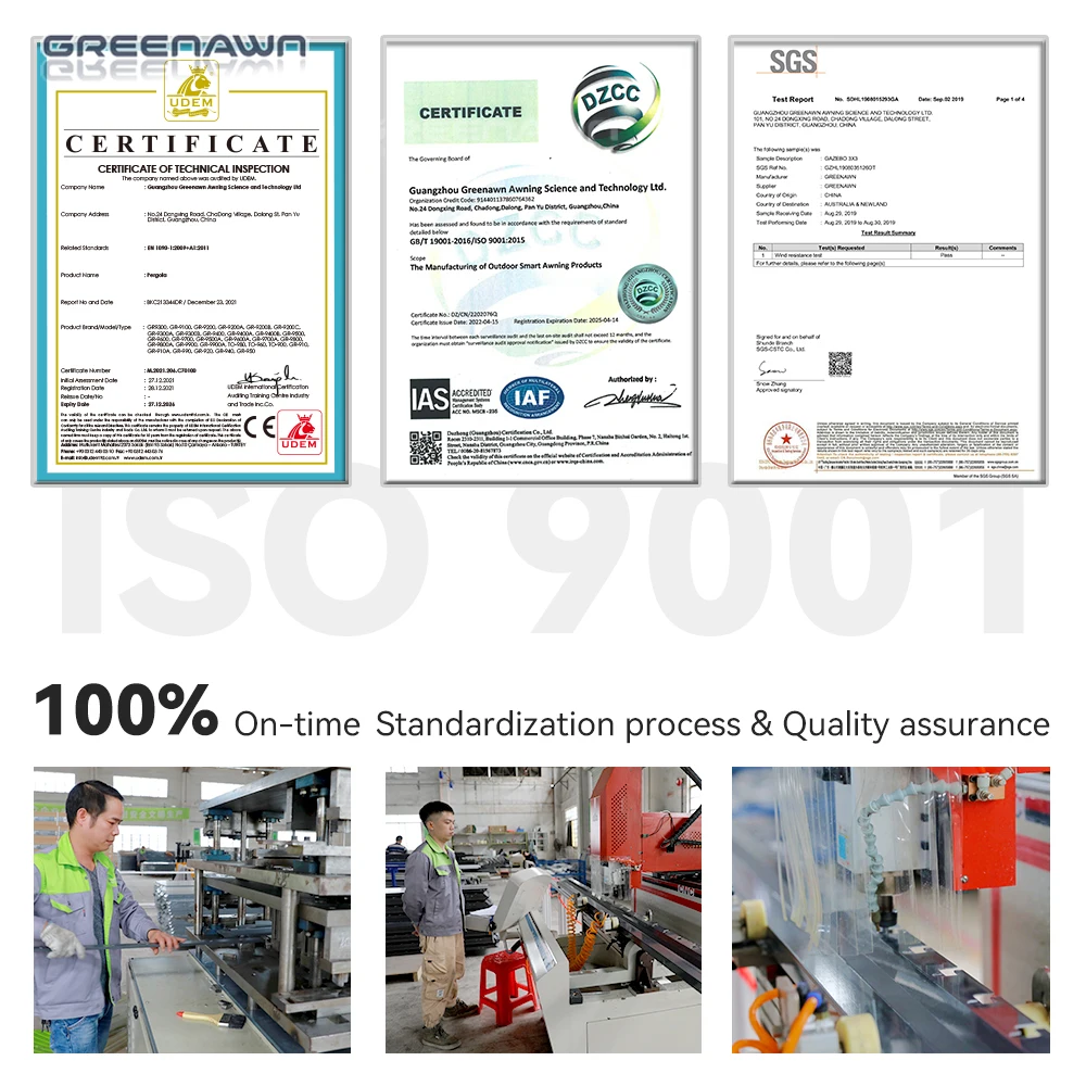 bioclimatic aluminum outdoor pergola 4x6m 6x7 10 square meters terace with blinds and sliding glass door