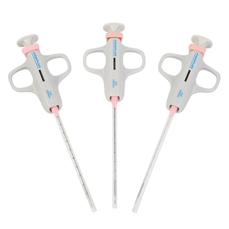 Stainless steel tru cut disposable semi-automatic sterile medical biopsy needle