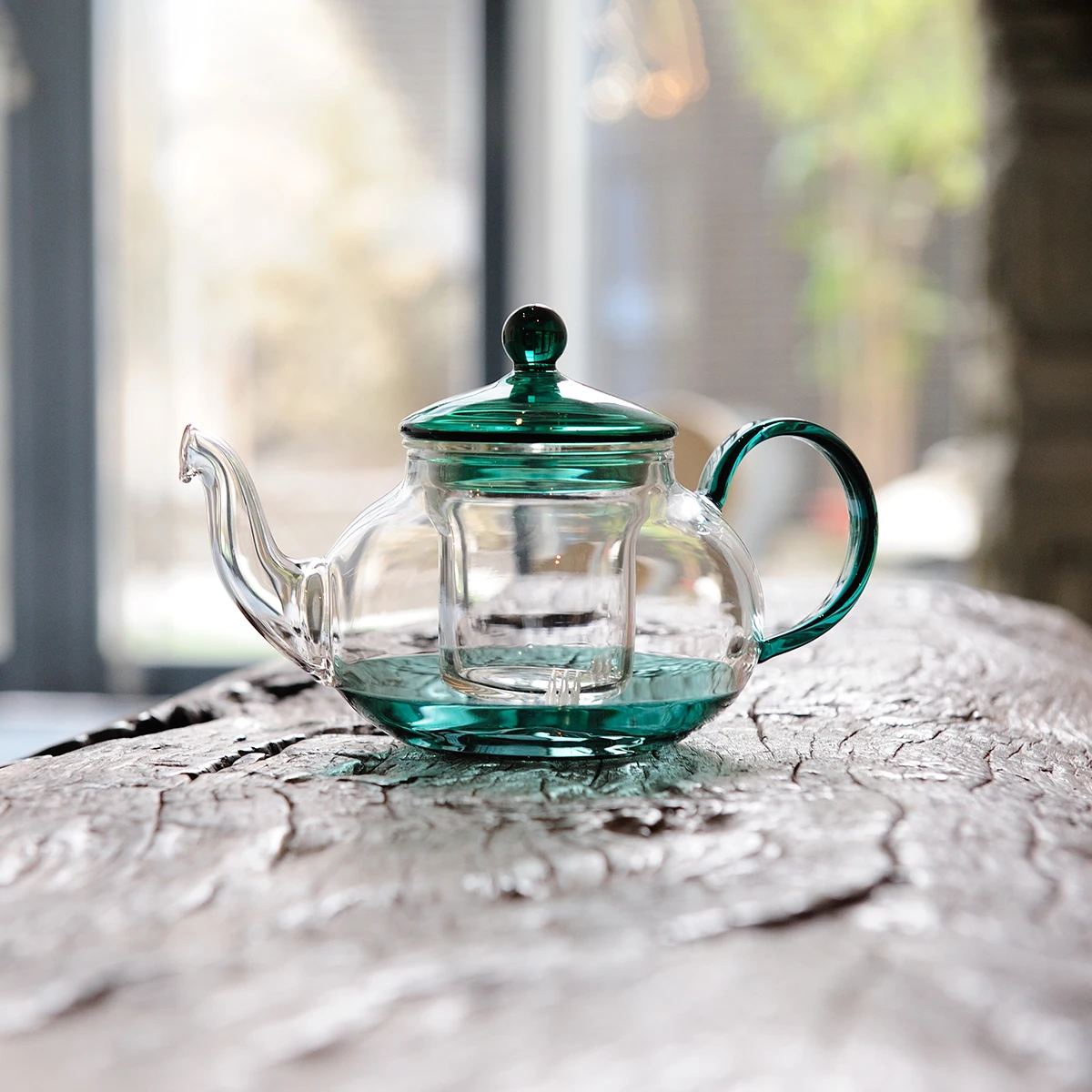 Custom High quality borosilicate glass Tea Maker Cup Set Teapots Filtering Infuser Strainer Warmer Color Glass Teapot with 4 cup