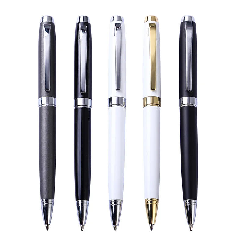 Advertising Souvenir China Bulk Products Blue Black Ink Personalised Metal Pens With Custom Logo