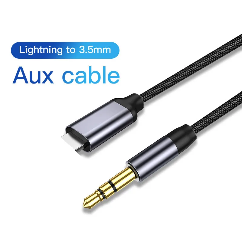 For iPhone 3.5mm Jack Aux Cable Car Speaker Headphone Adapter for iPhone 14 13 12 11 Pro Audio Splitter Cable for iOS 14 Above