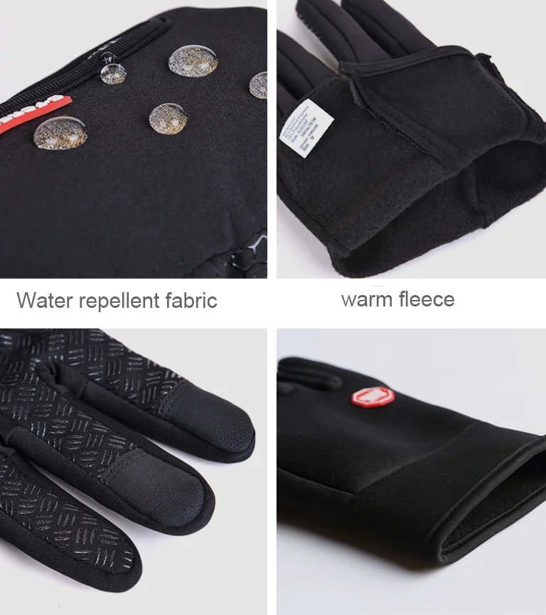 Winter Waterproof Ski Touchscreen Gloves Zipper Honeycomb Waterproof Motorcycle Gloves Outdoor Sports Winter Riding Gloves