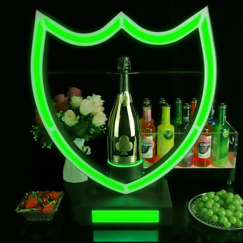 Rechargeable colorful  light Bar Bottles customized logo led light bottles display glorifier
