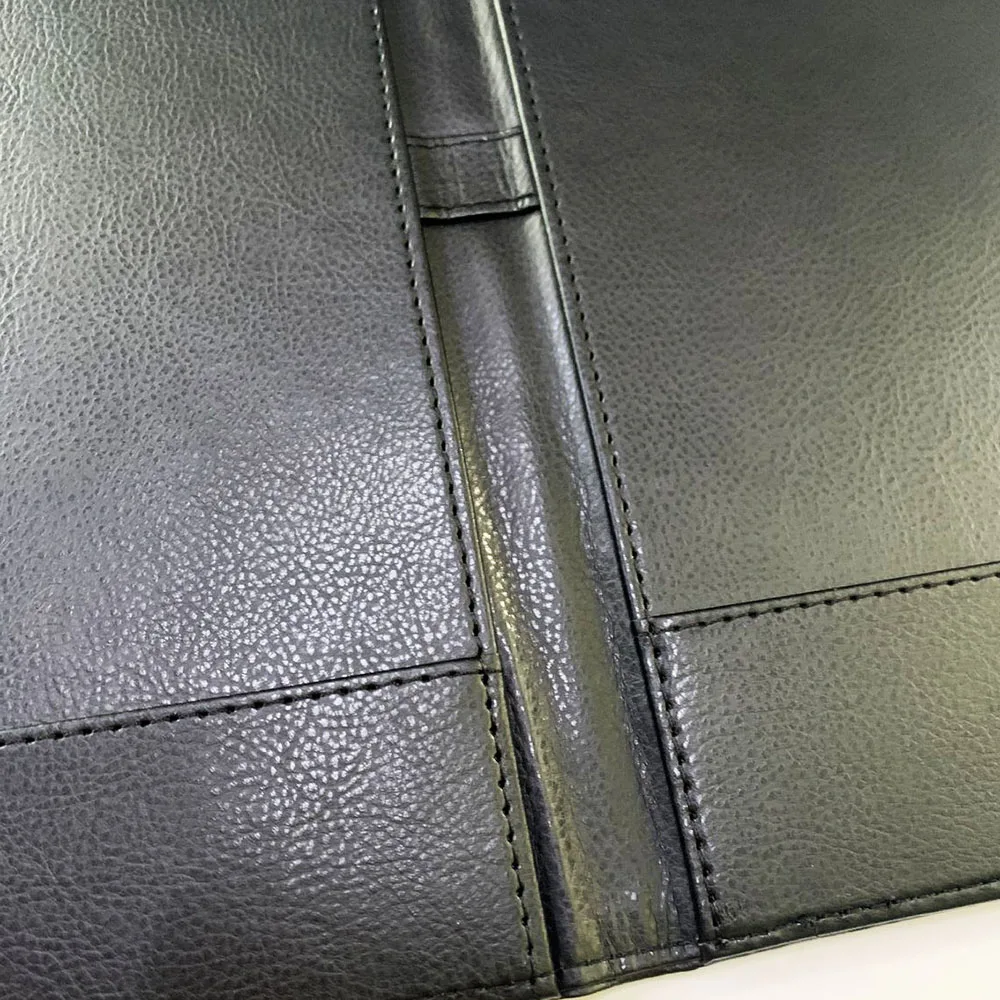 custom design black and brown pu leather restaurant bill folder