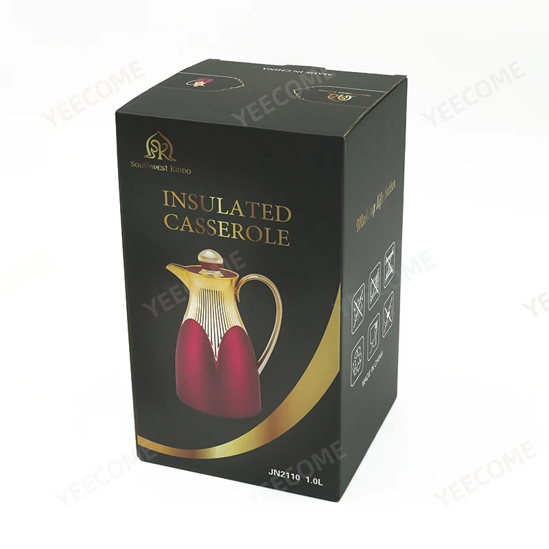 Custom logo spray painting design process vaccum flask&thermoses flask Keep Hot 24hrs coffee maker pot  1L glass water jug