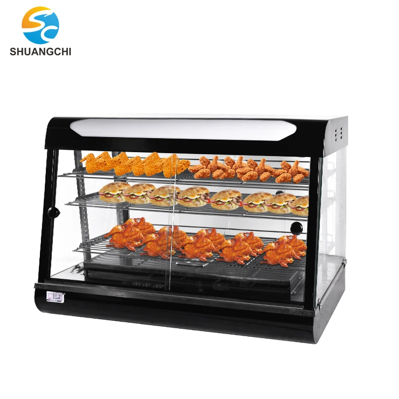 Electric food warming showcase food and Hamburger display warmer machine