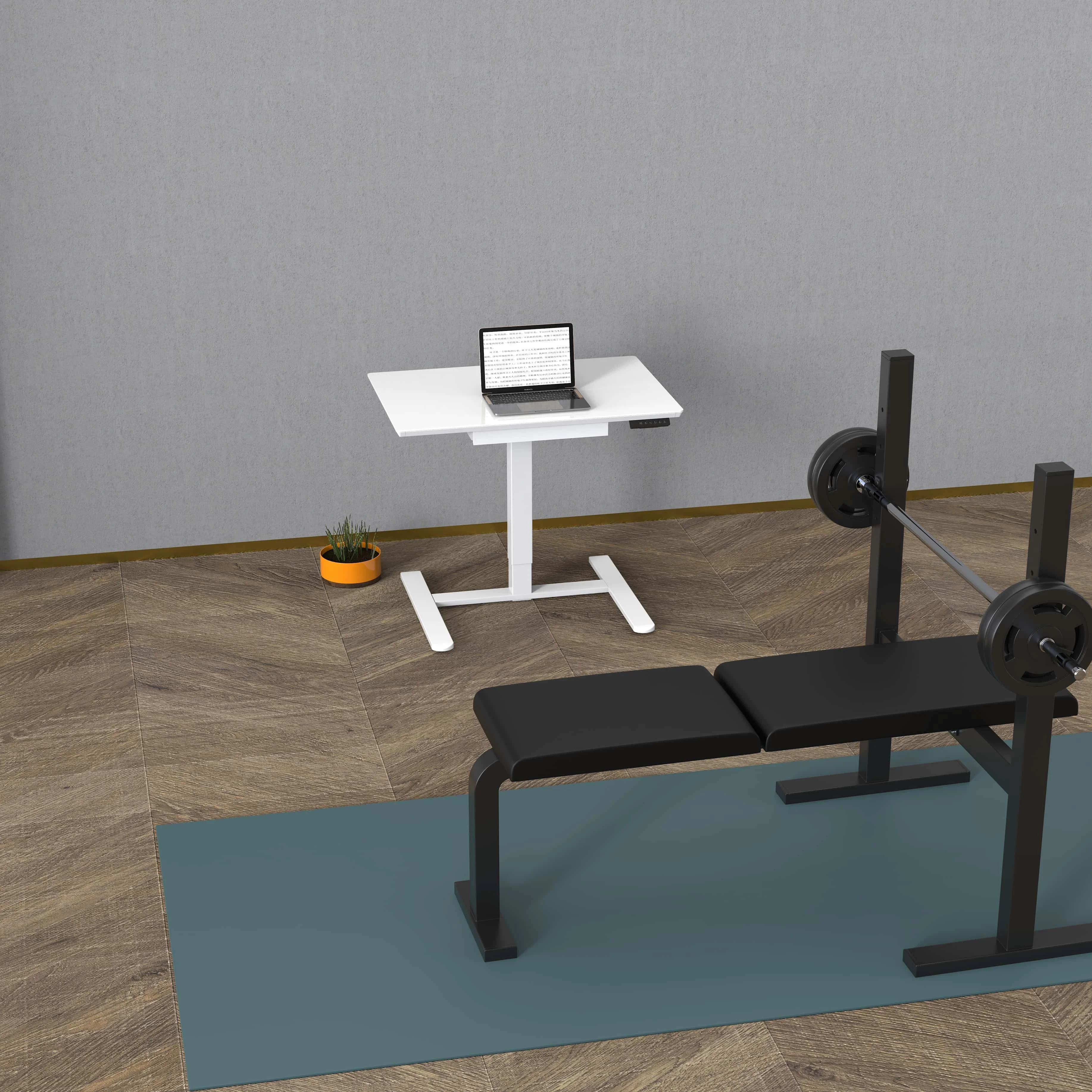 V-mounts Modern Tempered Glass Desktop Electric Height Adjustable Mobile Laptop Desk for Flexible Workspaces VM-FB105