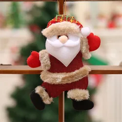 Christmas figurines dancing the elderly snowman deer bear fabric even small hanging ornaments gift Christmas tree accessories