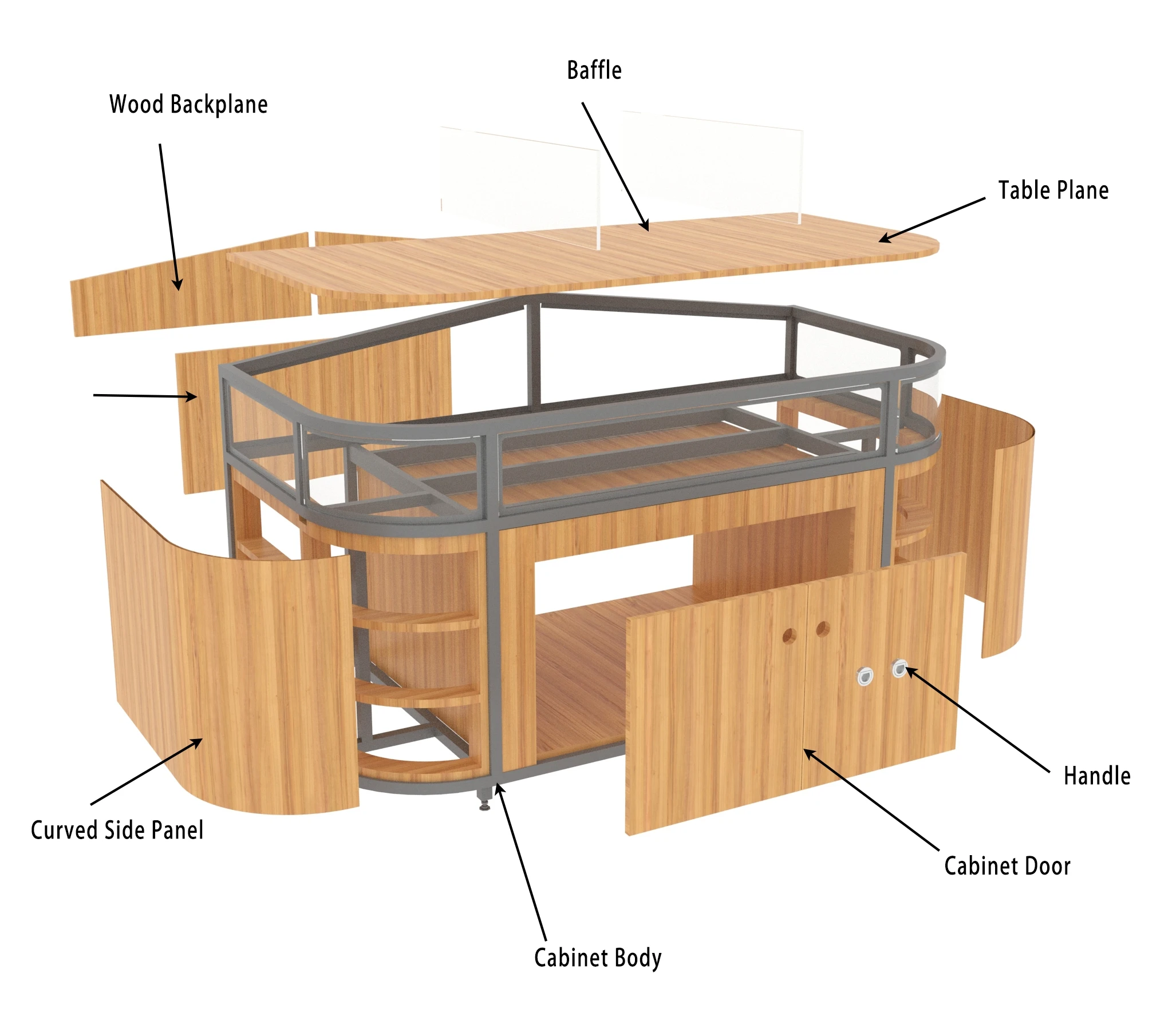 Supermarket Snacks Food Display Racks Rice Display Shelves Customized Wooden Candy  fruit display shelf