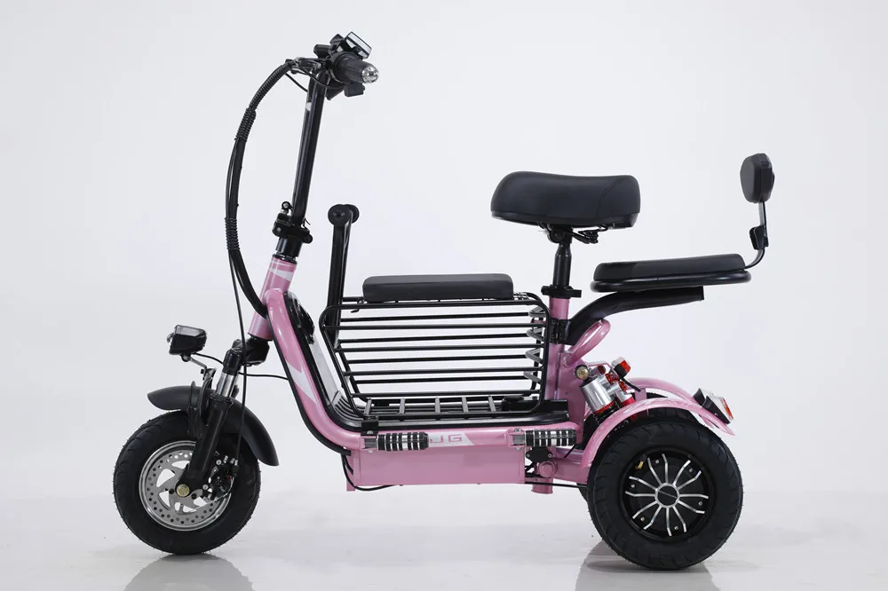 Mini electric tricycle for baby pickup for men and women scooters folding double three-seater lithium tram