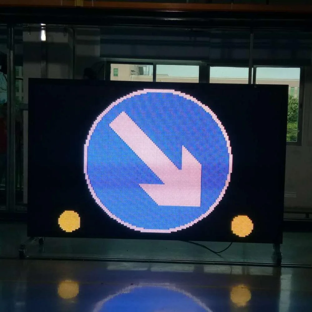 EN12966 vms Traffic solar led road compulsory ahead sign with SGS certificate