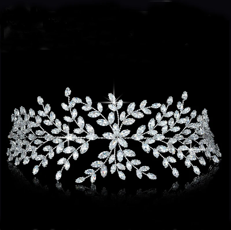 Zirconia Headpiece Soft Geometric Flower Fashion Design Wedding Party Hair Accessories Elegant Women BC4702 Corona Princesa
