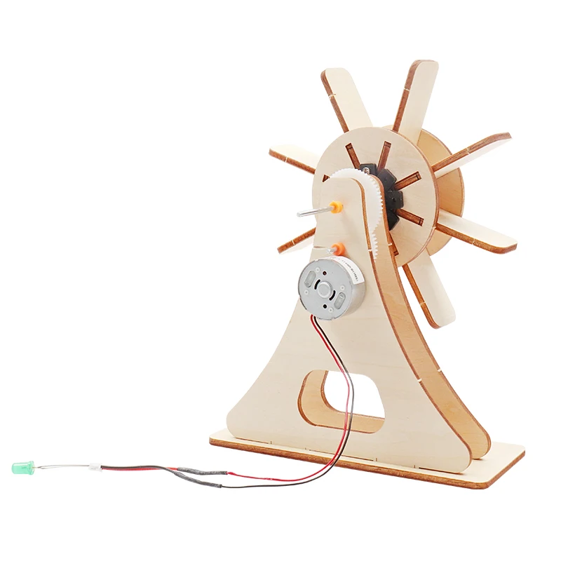 Wooden Small Invention Water Wheel Model Toy Diy  hydraulic power generator wheels  toys for young students