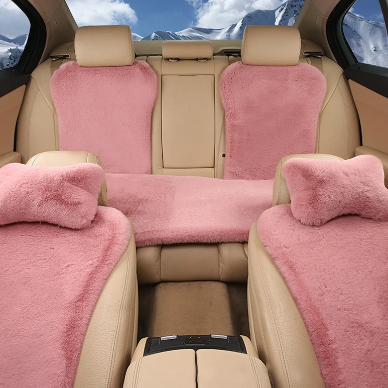 
Manufacturers export car winter plush rabbit hair cushion sheepskin car seat cover 
