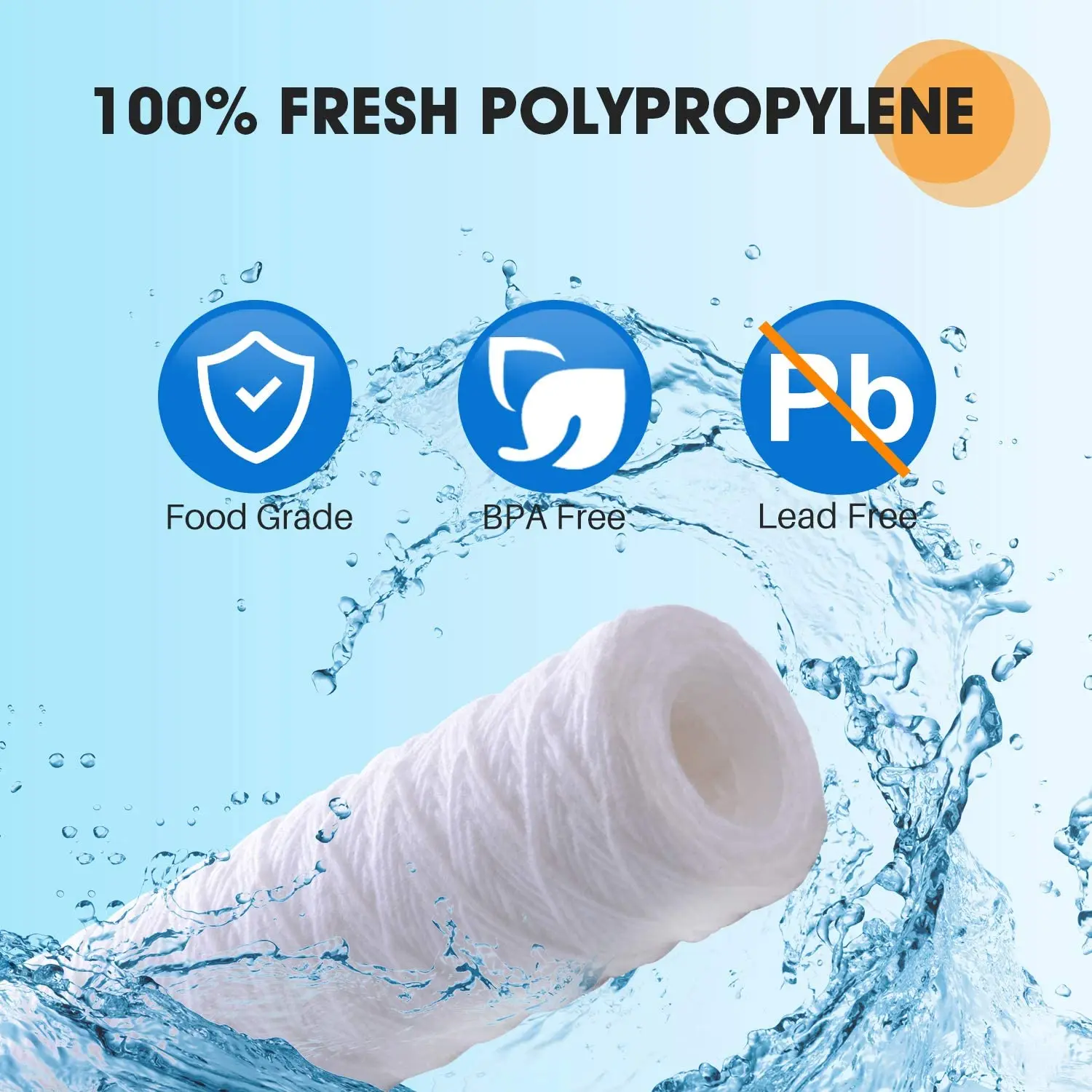 PP Polypropylene Sediment String Wound Water Filter Cartridge 10 Inch for Water Filtration Pretreatment