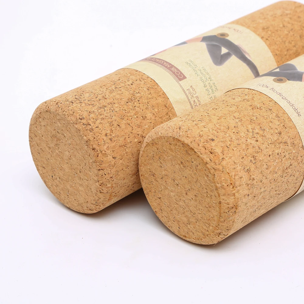 OEM Custom Natural Environmentally Friendly Cork Yoga Rollers for Fitness