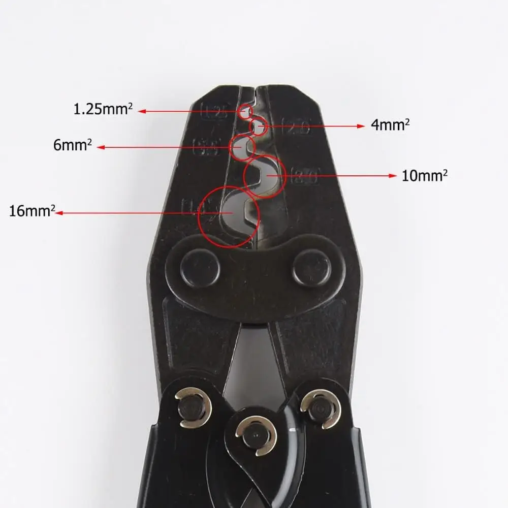 Non Insulated Terminal Crimper AWG 22-6 Ratchet Wire Crimper Tool Battery Cable Terminal Copper Butt Connectors Splice Wire