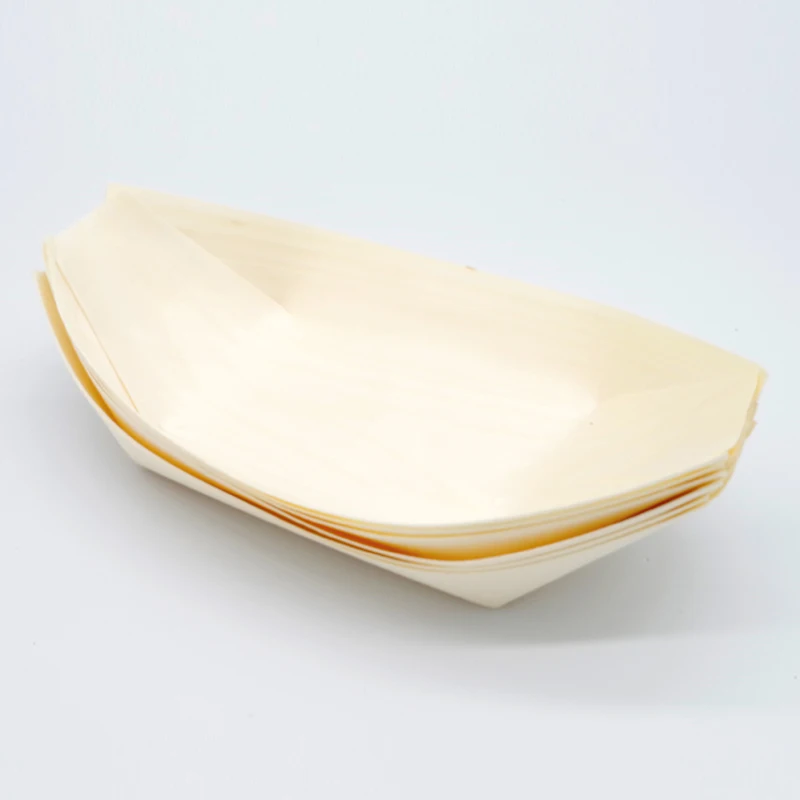 Wooden plate boat sushi container disposable