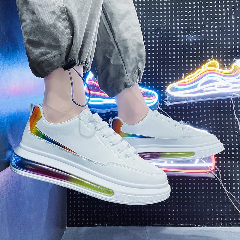 2023 Autumn New Summer Breathable shoes Fashion Net Red White Fashion sneaker Thick Sole Air Cushion Casual Shoes