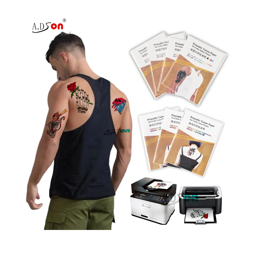 ADSON Direct Factory DIY Skin Temporary Tattoo Paper Inkjet Laser Print Body Art