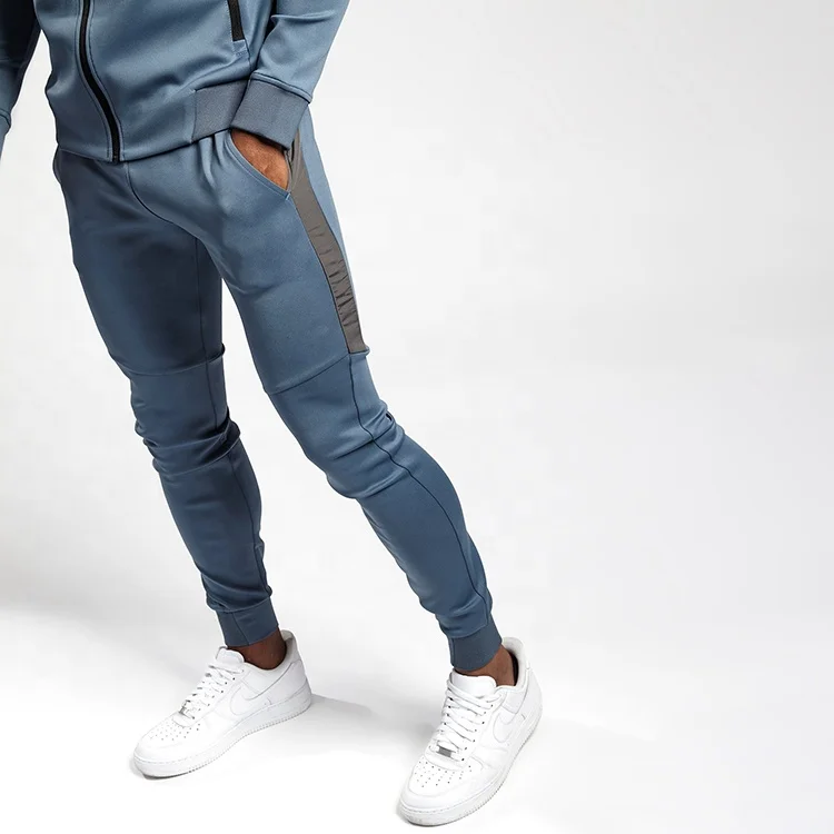 Custom full zip up hoodie and jogger tech fleece unbranded tracksuit patchwork color block men tracksuit