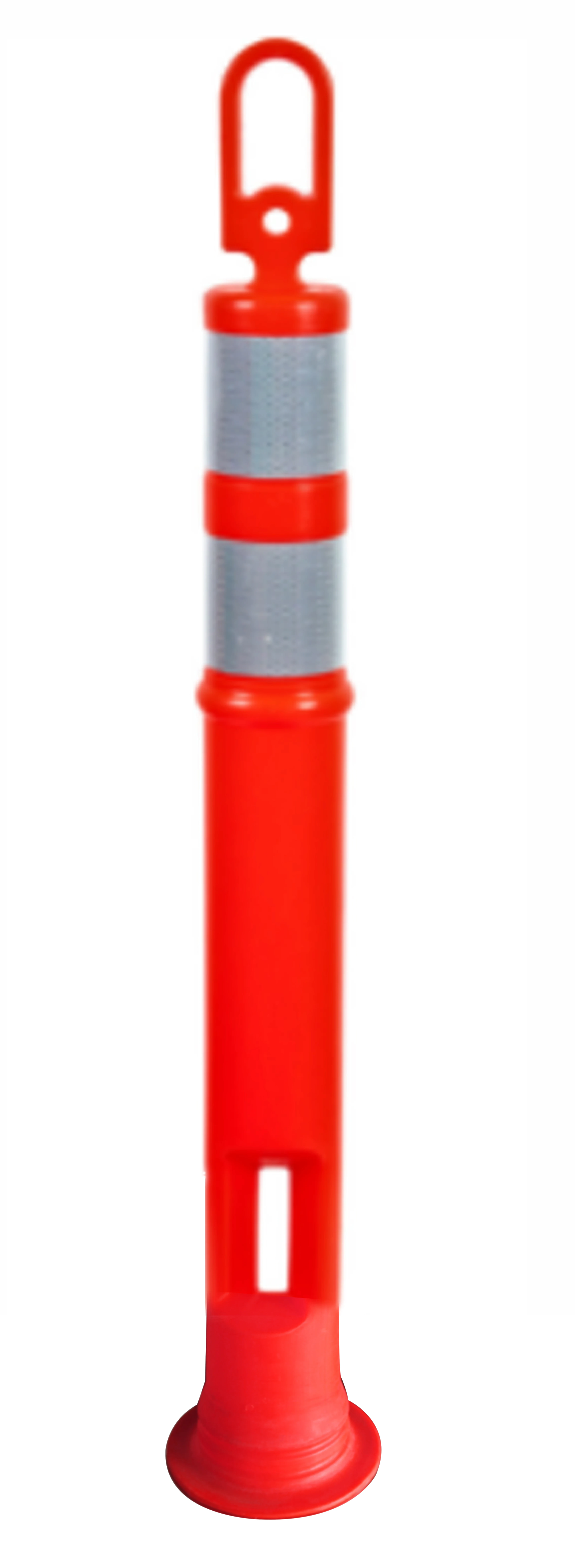 Heavy- Duty Road Cone Flexible Delineator Spring Post Plastic Loop Tube Traffic Bollard Warning Parking Block With Rubber Base