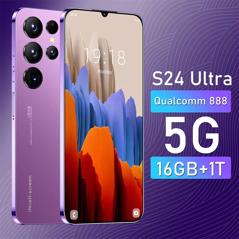 Горячие продажи телефонов S24 смартфоны для Dual SIM сотовый телефон мобильный оригинальный смартфон HD LCD