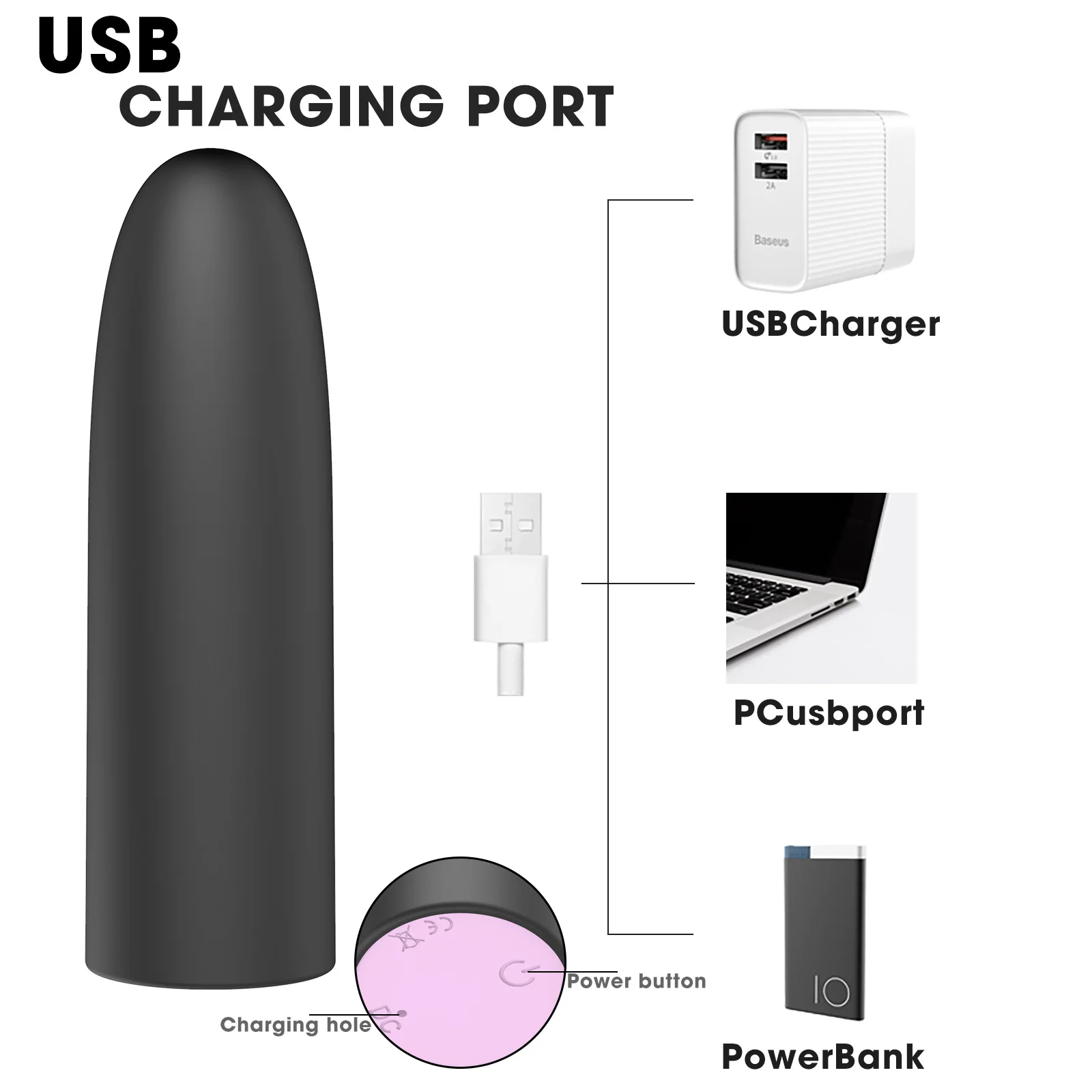 10-частотный вибратор с USB-зарядкой