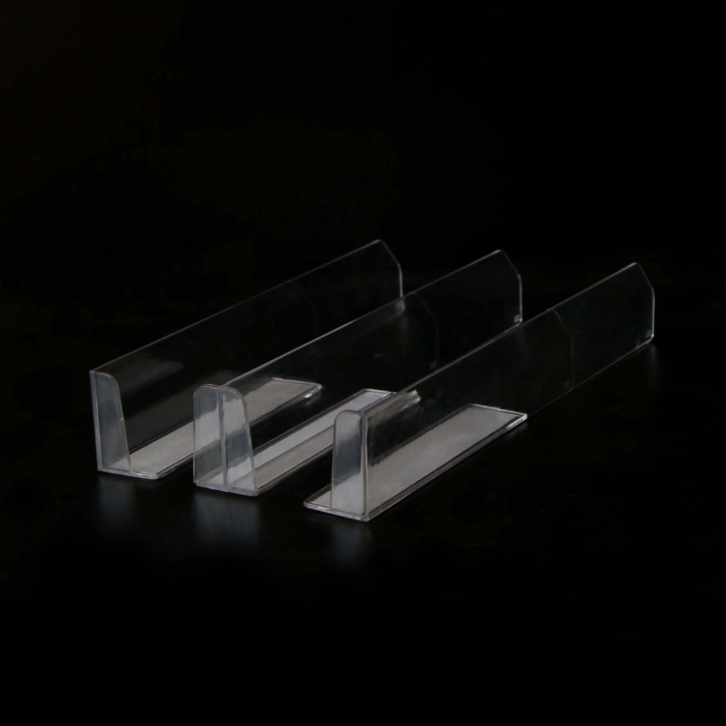 Clear Plastic PS Magnetic Supermarket Shelf Food/Bottle Dividers For Metal Shelves