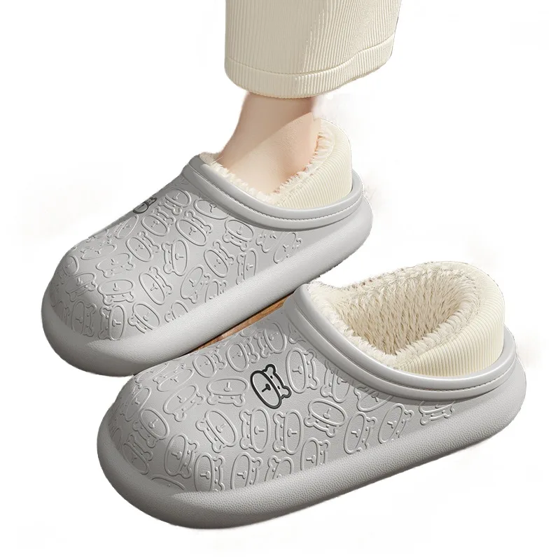 Wholesale high quality women men autumn and winter house warm waterproof slipper shoes