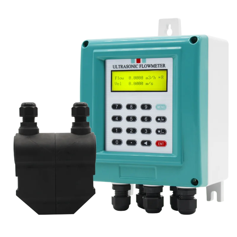 4 20ma rs485 open channel ultrasonic flow meter flowmeter transmitter sensor for sewage water wall mount split type