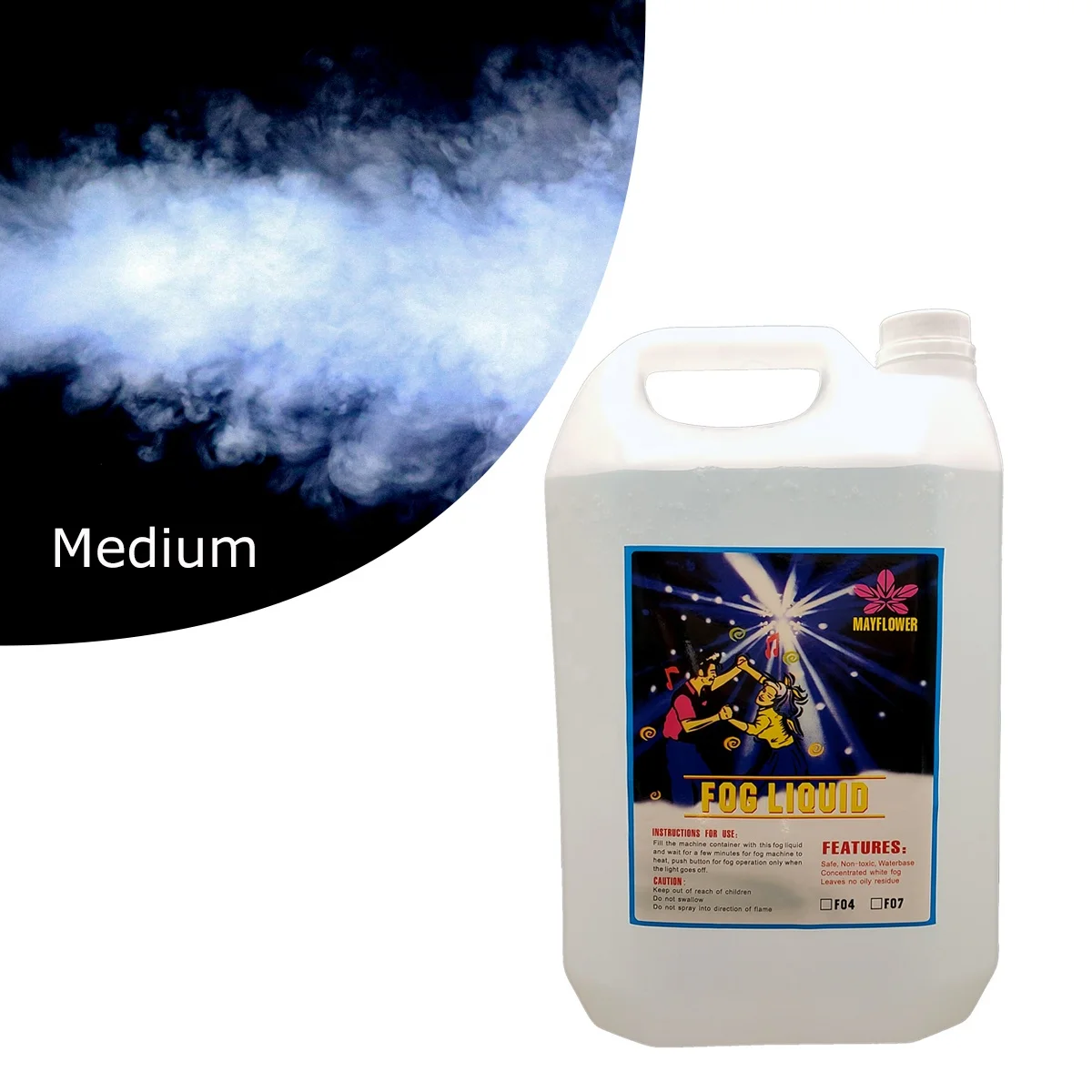MSDS Certification Excellent Quality May Flower Water Based Medium Density Smoke Fog Oil 5L Long-lasting Atomizing Fluid Juice