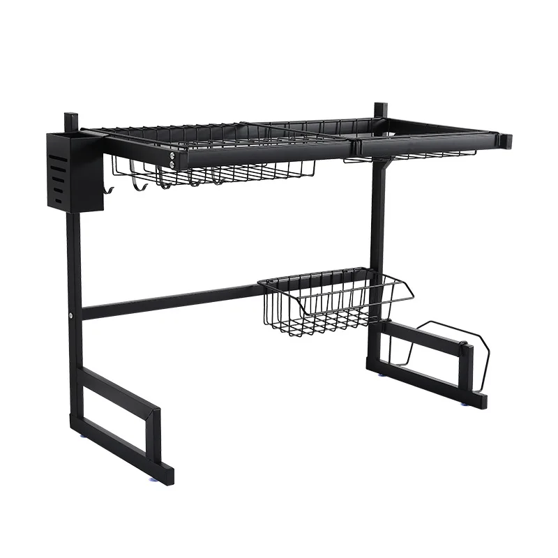 
Single and Double Bowl Kitchen Utensil Storage Organizer Holder Stainless Steel Counter Drainer Shelf 