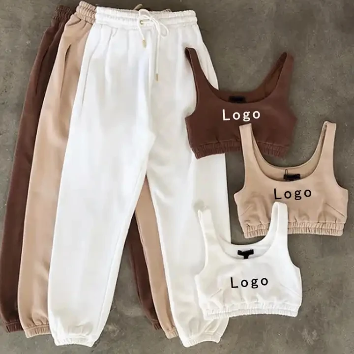 new arrivals summer trending jogger outfits matching sets suits set for women clothing crop two pieces 2 piece set women