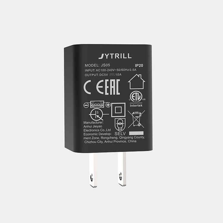 DOE6 ETL GS ERP CE Certification US plug  5V1A universal single usb home travel power adapter wall charger