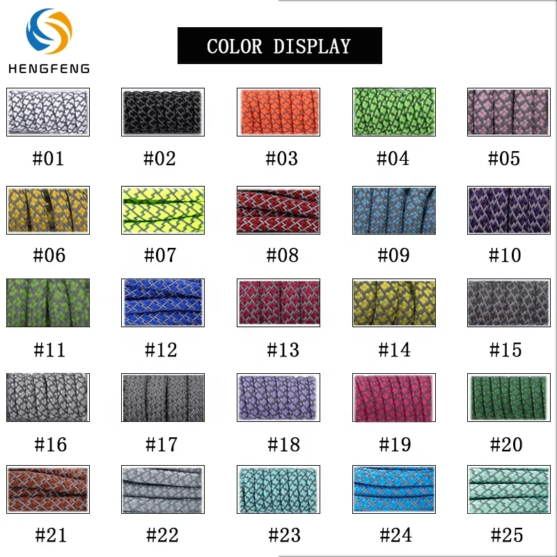 Custom Round Shoelaces Laces Rope String Packaging Sport Bootlaces Reflective Shoe Lace