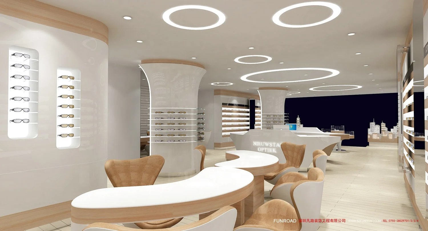 New Optical Store Concept Interior Display Furniture Retail Sunglasses Shop Display Cabinets for Sale